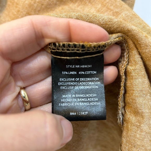 Harve Benard Washable Linen Sleeveless Blouse Size L Boho Natural Beachy Hippie - Picture 6 of 7